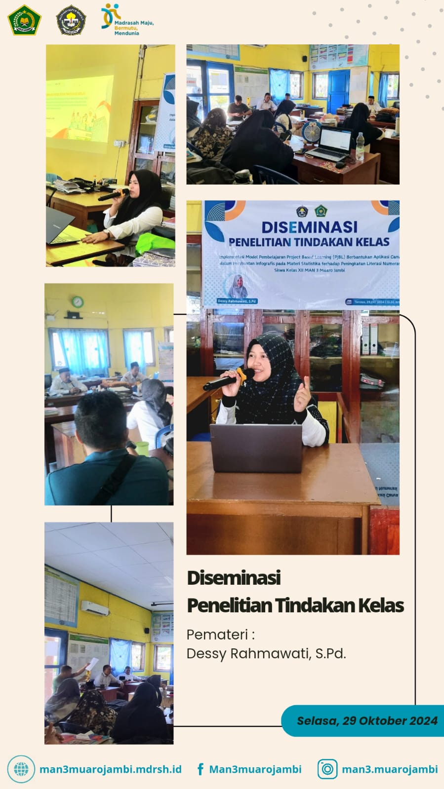 DISEMINASI PENELITIAN TINDAKAN KELAS GURU MAN 3 MUARO JAMBI